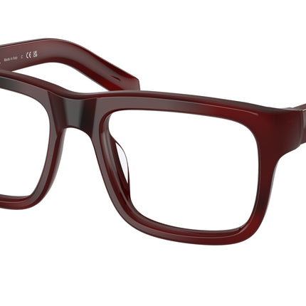 Prada PRD02V Rectangle Eyeglasses  25J1O1-Pomegranate Havana 54-140-19 - Color Map Tortoise