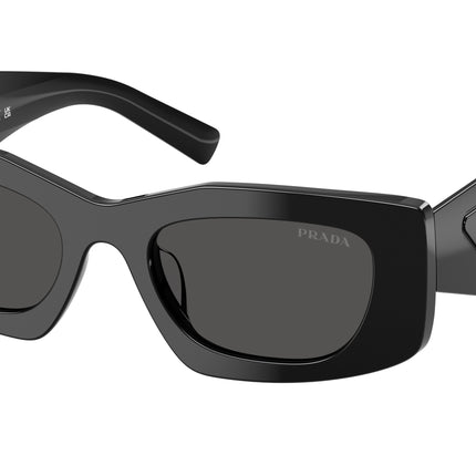 Prada PRD03SD Rectangle Sunglasses  16K08Z-Black 51-145-20 - Color Map Black