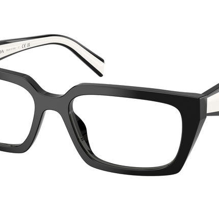 Prada PRD05V Rectangle Eyeglasses  20G1O1-Black 55-140-17 - Color Map Black