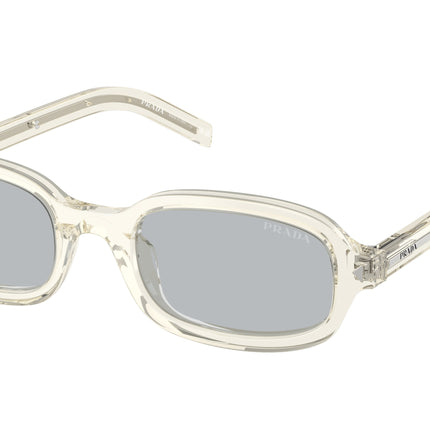 Prada PRD06S Oval Sunglasses  12X40W-Transparent Champagne 50-145-20 - Color Map Brown