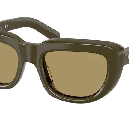 Prada PRD07S Rectangle Sunglasses  26J70G-Laurel 53-140-20 - Color Map Green