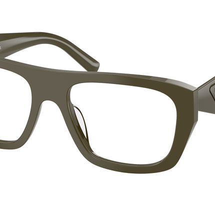 Prada PRD07VU Rectangle Eyeglasses  26J1O1-Laurel 54-140-18 - Color Map Green