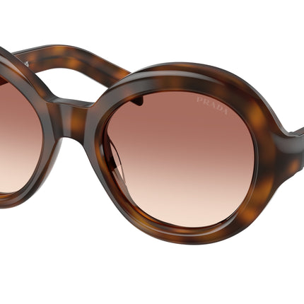 Prada PRD08SU Round Sunglasses  20D70X-Juniper Tortoise 53-135-21 - Color Map Tortoise
