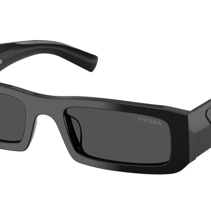 Prada PRD09SD Rectangle Sunglasses  16K08Z-Black 54-145-20 - Color Map Black