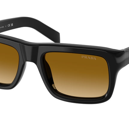 Prada PRD11S Rectangle Sunglasses  16K10X-Black 54-140-20 - Color Map Black