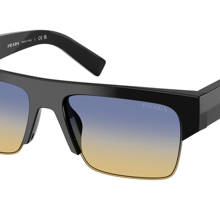 Prada PRD12SU Rectangle Sunglasses  16K50E-Black 55-145-18 - Color Map Black