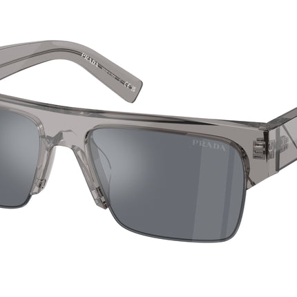 Prada PRD12SU Rectangle Sunglasses  16Z30Z-Transparent Asphalt 55-145-18 - Color Map Grey