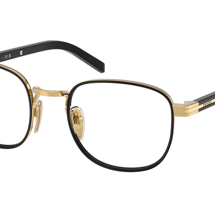 Prada PRD50V Phantos Eyeglasses  5AK1O1-Gold/Black 50-145-21 - Color Map Black