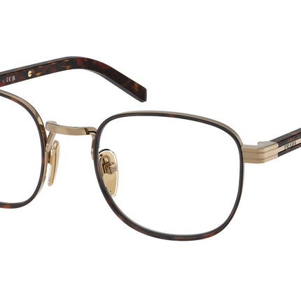 Prada PRD50V Phantos Eyeglasses  7OE1O1-Gold/Havana 50-145-21 - Color Map Gold