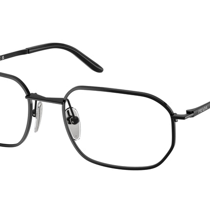 Prada PRD51V Irregular Eyeglasses  1AB1O1-Black 54-145-19 - Color Map Black