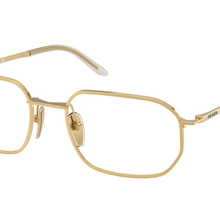 Prada PRD51V Irregular Eyeglasses  5AK1O1-Gold 54-145-19 - Color Map Gold