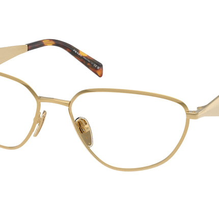 Prada PRD52V Irregular Eyeglasses  24J1O1-Gold 56-140-17 - Color Map Gold