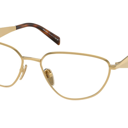 Prada PRD52V Irregular Eyeglasses  5AK1O1-Gold 56-140-17 - Color Map Gold