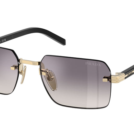 Prada PRD55S Rectangle Sunglasses  ZVN60W-Pale Gold 55-145-19 - Color Map Gold