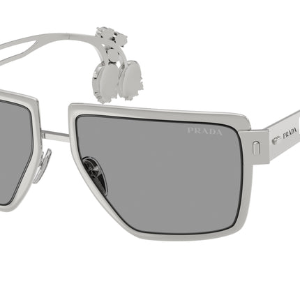 Prada PRD56S Square Sunglasses  1BC50Q-Silver 55-160-17 - Color Map Silver