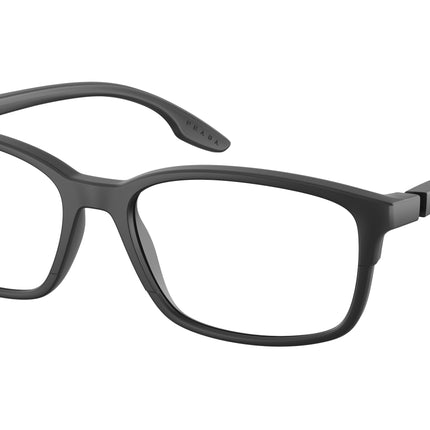 Prada Linea Rossa PS01PV Pillow Eyeglasses  DG01O1-Black Rubber 56-145-17 - Color Map Black