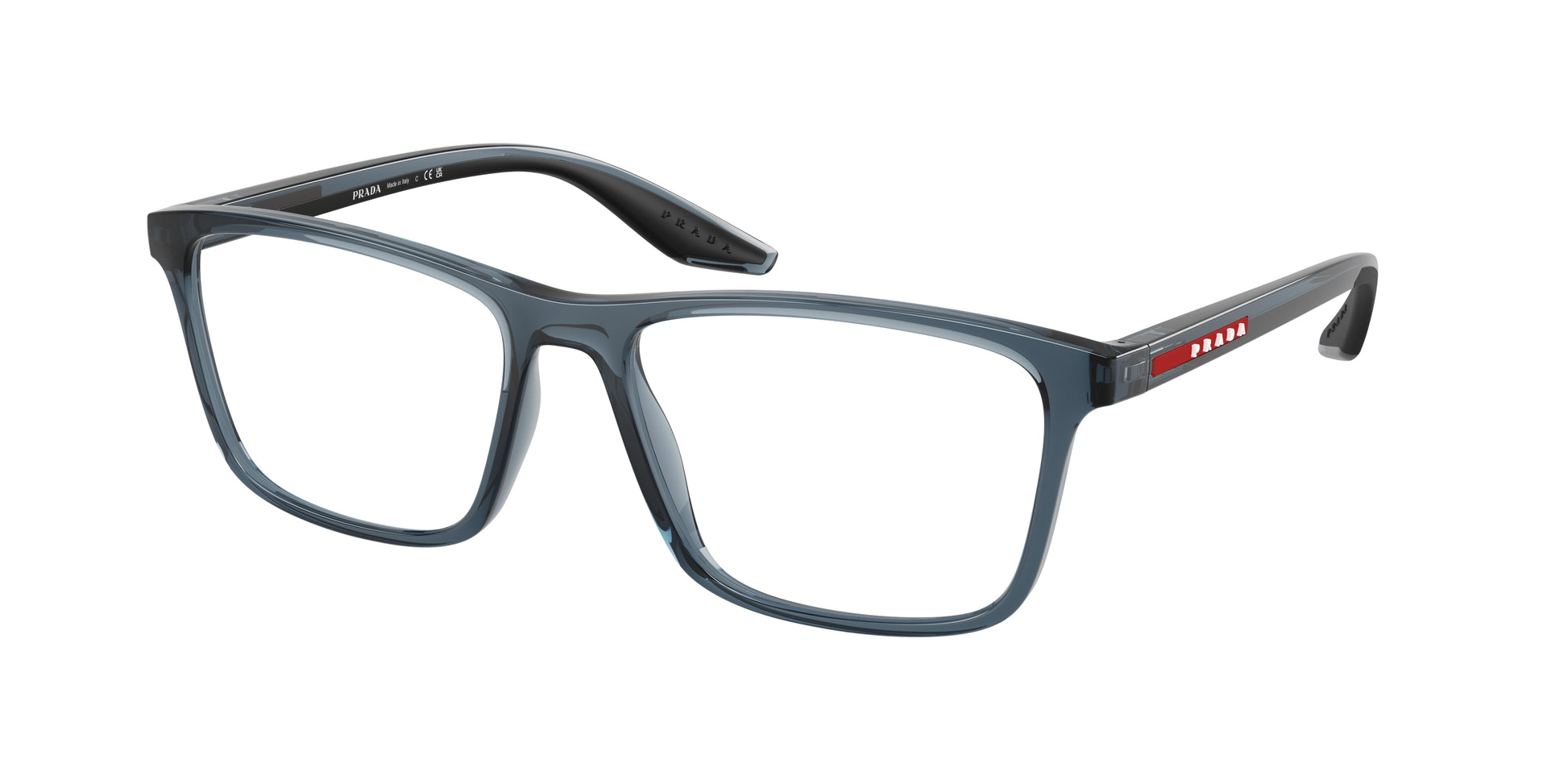 Prada Linea Rossa PS01QV Pillow Eyeglasses  CZH1O1-Transparent Azure 56-145-17 - Color Map Blue