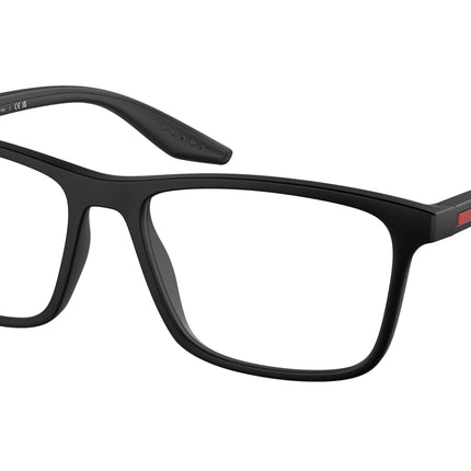 Prada Linea Rossa PS01QV Pillow Eyeglasses  DG01O1-Black Rubber 56-145-17 - Color Map Black