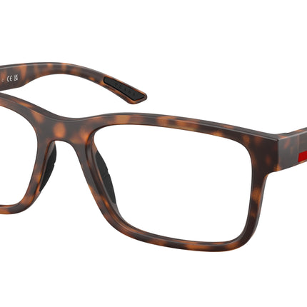 Prada Linea Rossa PS01RVF Rectangle Eyeglasses  17X1O1-Dark Tortoise Rubber 56-145-18 - Color Map Tortoise