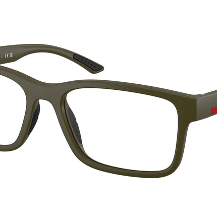 Prada Linea Rossa PS01RV Rectangle Eyeglasses  15X1O1-Matte Militry Green 56-145-18 - Color Map Green