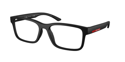 Prada Linea Rossa PS01RV Rectangle Eyeglasses  DG01O1-Black Rubber 56-145-18 - Color Map Black
