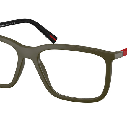 Prada Linea Rossa PS01SV Pillow Eyeglasses  15X1O1-Matte Green 56-145-17 - Color Map Green