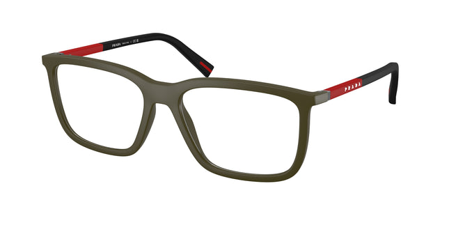 Prada Linea Rossa PS01SV Pillow Eyeglasses  15X1O1-Matte Green 56-145-17 - Color Map Green