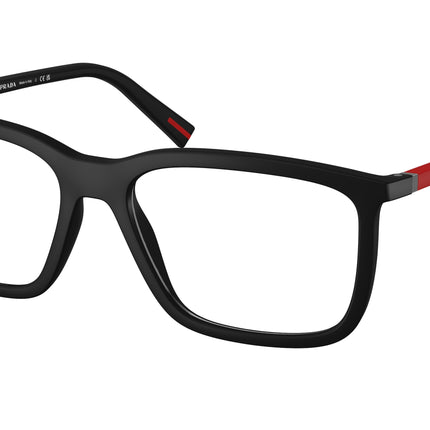 Prada Linea Rossa PS01SV Pillow Eyeglasses  DG01O1-Rubbered Black 56-145-17 - Color Map Black