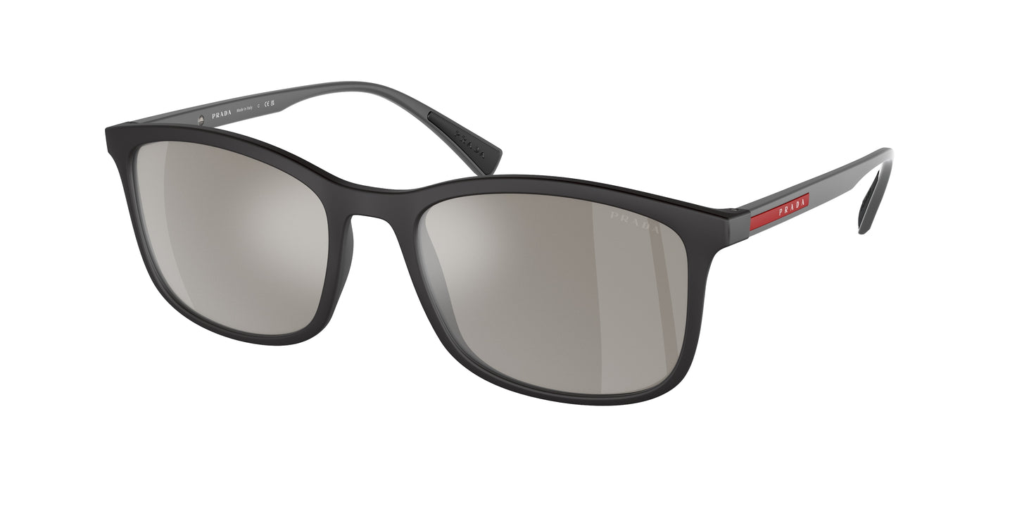 Prada Linea Rossa LIFESTYLE PS01TS Rectangle Sunglasses  DG02B0-Black Rubber 56-140-19 - Color Map Black