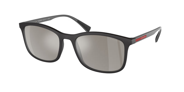 Prada Linea Rossa LIFESTYLE PS01TS Rectangle Sunglasses  DG02B0-Black Rubber 56-140-19 - Color Map Black