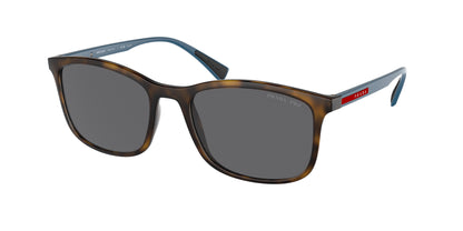 Prada Linea Rossa LIFESTYLE PS01TS Rectangle Sunglasses  U61144-Havana Rubber 56-140-19 - Color Map Tortoise