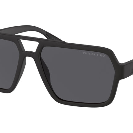Prada Linea Rossa PS01XS Rectangle Sunglasses  DG002G-Black Rubber 59-145-16 - Color Map Black