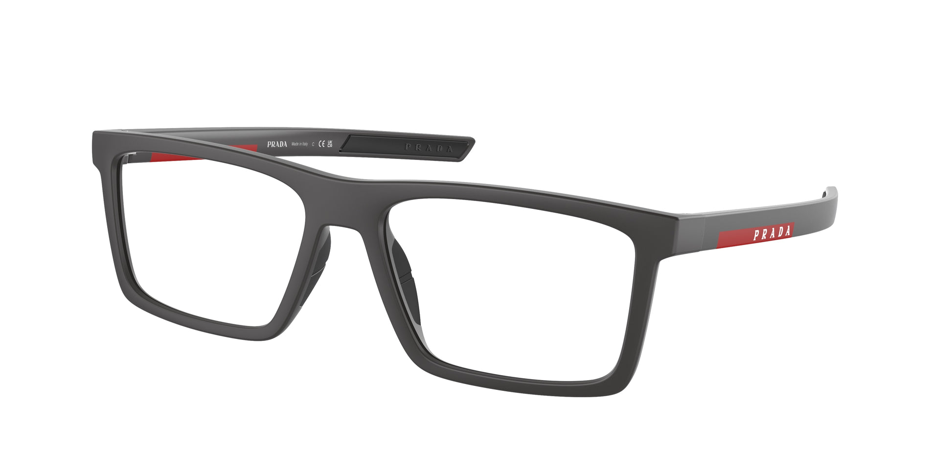 Prada Linea Rossa PS02QV Rectangle Eyeglasses  18K1O1-Matte Grey 56-145-17 - Color Map Grey