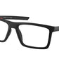 Prada Linea Rossa PS02QV Rectangle Eyeglasses  1BO1O1-Matte Black 56-145-17 - Color Map Black