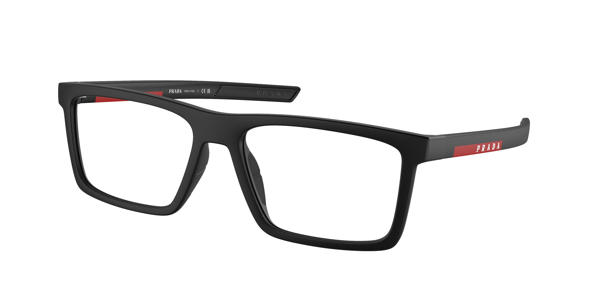 Prada Linea Rossa PS02QV Rectangle Eyeglasses  1BO1O1-Matte Black 56-145-17 - Color Map Black