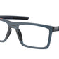 Prada Linea Rossa PS02QV Rectangle Eyeglasses  CZH1O1-Transparent Avio 56-145-17 - Color Map Blue