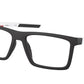 Prada Linea Rossa PS02QV Rectangle Eyeglasses  DG01O1-Black Rubber 56-145-17 - Color Map Black
