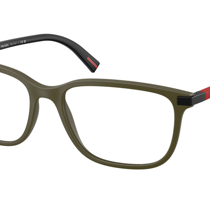 Prada Linea Rossa PS02RV Pillow Eyeglasses  15X1O1-Matte Military Green 56-145-17 - Color Map Green