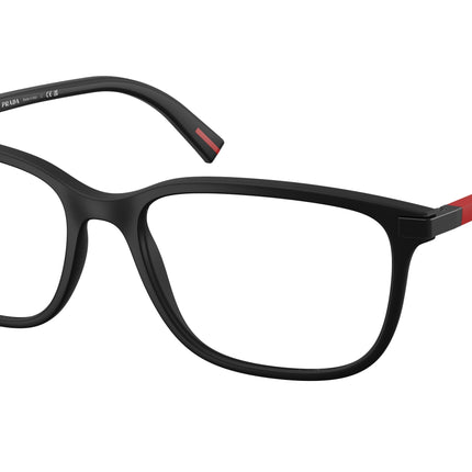 Prada Linea Rossa PS02RV Pillow Eyeglasses  DG01O1-Black Rubber 56-145-17 - Color Map Black