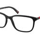 Prada Linea Rossa PS02RV Pillow Eyeglasses  DG01O1-Black Rubber 56-145-17 - Color Map Black