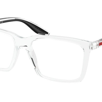 Prada Linea Rossa PS03SV Rectangle Eyeglasses  2AZ1O1-Crystal 55-145-17 - Color Map Transparent