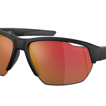 Prada Linea Rossa PS03YSF Irregular Sunglasses  1BO04U-Matte Black 64-140-15 - Color Map Black