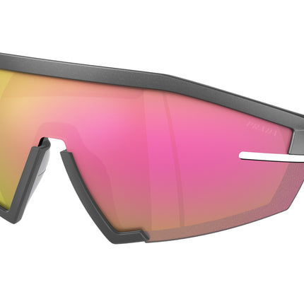 Prada Linea Rossa PS03ZS Irregular Sunglasses  15P20A-Metal Grey 44-125-144 - Color Map Grey