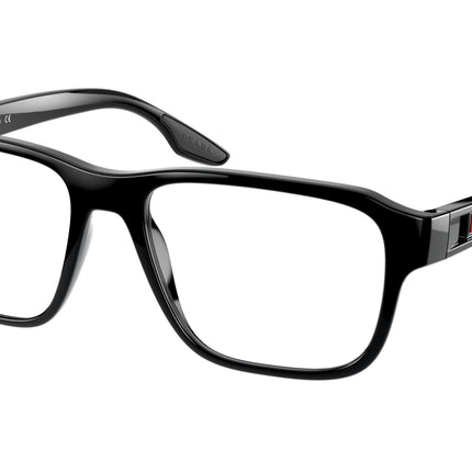 Prada Linea Rossa PS04NV Rectangle Eyeglasses  1AB1O1-Black 54-145-17 - Color Map Black