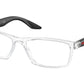 Prada Linea Rossa PS04PV Rectangle Eyeglasses  2AZ1O1-Crystal 56-145-17 - Color Map Transparent