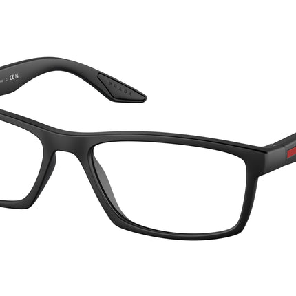 Prada Linea Rossa PS04PV Rectangle Eyeglasses  DG01O1-Black Rubber 56-145-17 - Color Map Black
