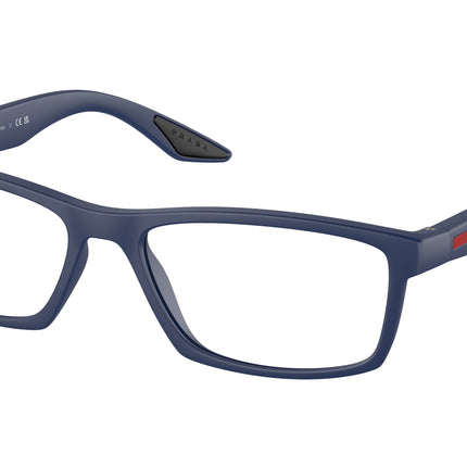 Prada Linea Rossa PS04PV Rectangle Eyeglasses  U631O1-Blue Rubber 56-145-17 - Color Map Blue