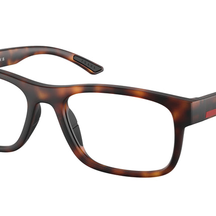 Prada Linea Rossa PS04QV Rectangle Eyeglasses  17X1O1-Dark Havana Rubbered 54-145-18 - Color Map Tortoise