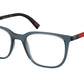 Prada Linea Rossa PS04RV Pillow Eyeglasses  CZH1O1-Transparent Blue 50-145-19 - Color Map Blue