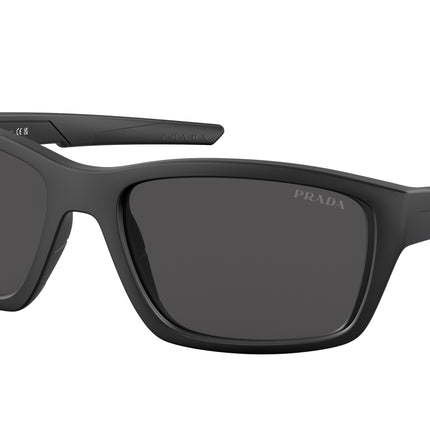 Prada Linea Rossa PS04YS Irregular Sunglasses  1BO06F-Matte Black 57-140-18 - Color Map Black